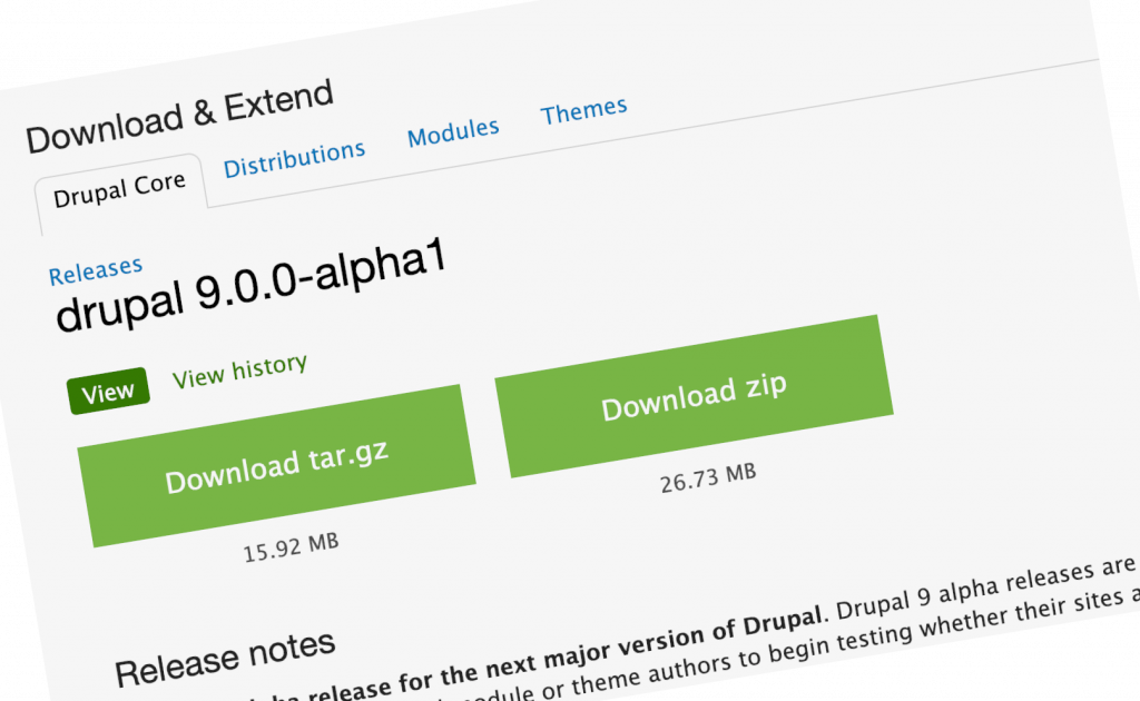 drupal 9.0.0-alpha1