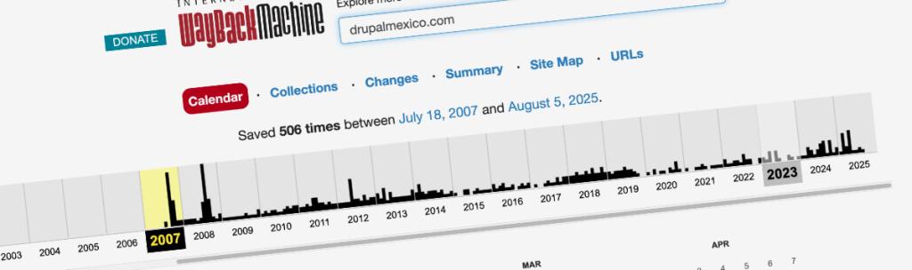 El respaldo en Archive.org