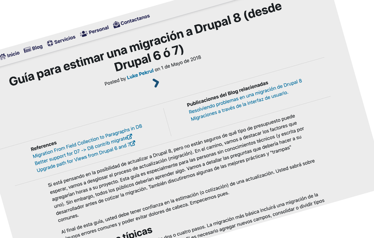 Guía para estimar una migración a Drupal 8 (desde Drupal 6 ó 7)