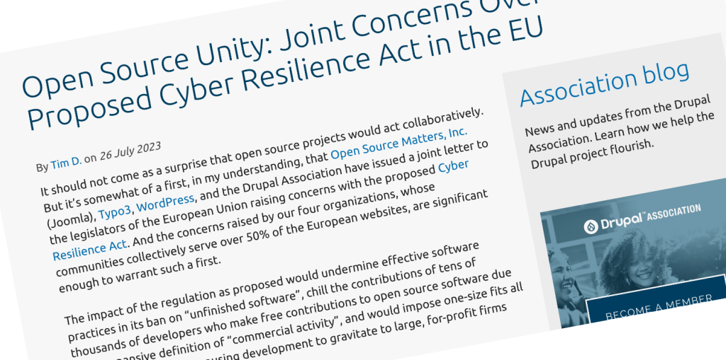 Preocupaciones de varios CMS sobre la propuesta de ley de resiliencia cibernética en la UE
