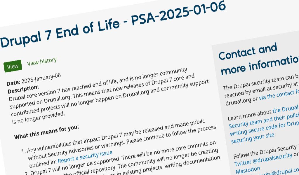 Termina el ciclo de vida de Drupal 7